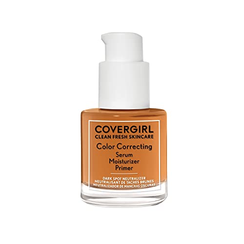 COVERGIRL Clean Fresh Color Correcting Serum â€“ Moisturizer, Face Primer, Skincare, Vegan Formula â€“ Deep, 30ml (1.0 fl oz)