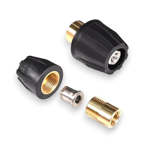 Buse d'alimentation 25° pour nettoyeur haute pression - Buse à jet plat en acier inoxydable avec protection des buses et adaptateur - Raccord G 1/4