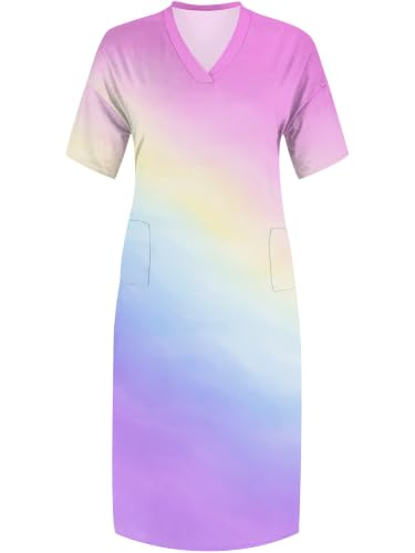 Image of PinkPatty Women's Plus Size Short Sleeve Maxi Dress Casual Loose V Neck Long Dress with Pockets
