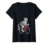 Mujer Escocés plegable montar bicicleta lindo ciclista Camiseta Cuello V