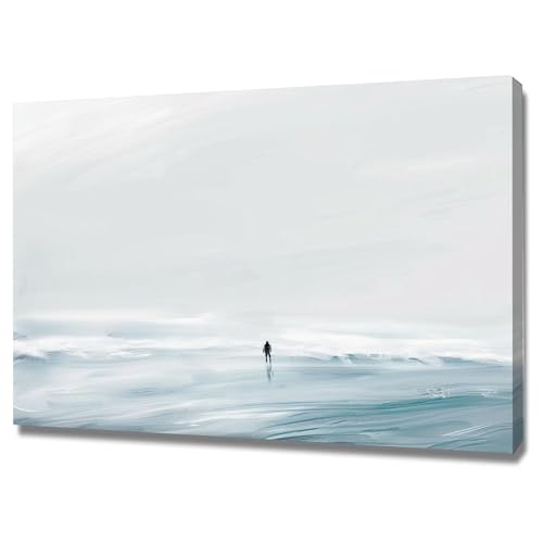 Impression sur toile décoration murale moderne horizon mer 50x70