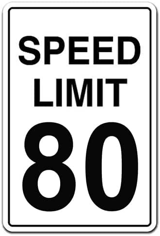 asbwuo Letreros de lata retro para decoración, límite de velocidad 80, calcomanías de conducción de coches de carreras de conductores rápidos de