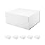 9x6.5x3.8 Inch-White-Pack of 6