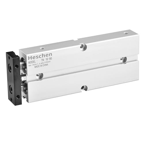 Heschen Pneumatischer Luftzylinder, TN16-80(TDA16-80), Bohrung 16 mm, Hub 80 mm, doppelstabiger, doppeltwirkender Aluminium-Pneumatik-Luftzylinder, mit Magnet