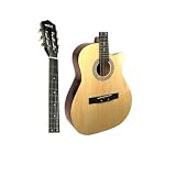 MXT Violão Acústico Cutaway 39 Polegadas, 6 Cordas de Aço, Natural, com Tensor Ajustável