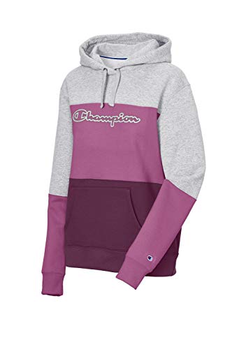 Champion Womens Powerblend Colorblock Hoodie, XS