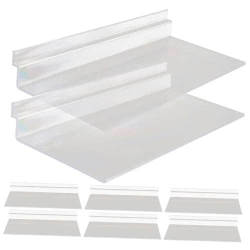 VOSAREA Étagères Murales Transparentes pour Panneaux Rainurés 8 Pièces, Présentoir à Chaussures Mural en Plastique Solide, Accessoires D'exposition pour Magasins...