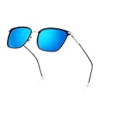 Color: como se muestra AIHUA Tienda Gafas de Sol for Hombre Gafas de Sol polarizadas cuadradas Driver de Metal Visión Nocturna Gafas de Sol Gafas de Sol (Color : Silver Black Blue)