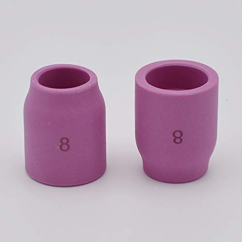 Image of 10PK TIG Gas Lens Alumina Nozzle 53N61S 8# 1 /2 inch For SR WP 9 /20 & 17 /18 /26 | 10PK TIG Gas Lens Alumina Nozzle Ceramic Cup 53N61S 8# 1 /2 inch For PTA SR DB WP 9 /20 & PTA SR DB WP 17 /18 /26 TIG Welding Torch