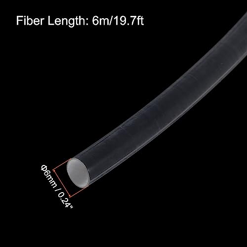 Image of MECCANIXITY PMMA Fiber Optic Light Side Glow Cable, 6mmx6m LED Transparent for Hotels, KTV, DIY Art, Home Decoration