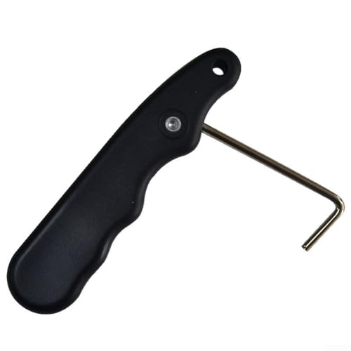 Apriete de patines de hockey, plegable, herramienta de apriete de encaje de acero inoxidable para patines de hielo, mango antideslizante ajustable, gancho de cordones para múltiples calzados