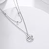 TEAMER OM Necklace Stainless Steel Yoga Meditation Spiritual Harmony Pendant Aum Om Ohm Sanskrit Symbol Necklace Jewelry For Women Girls (OM Double Chain-Silver) #5