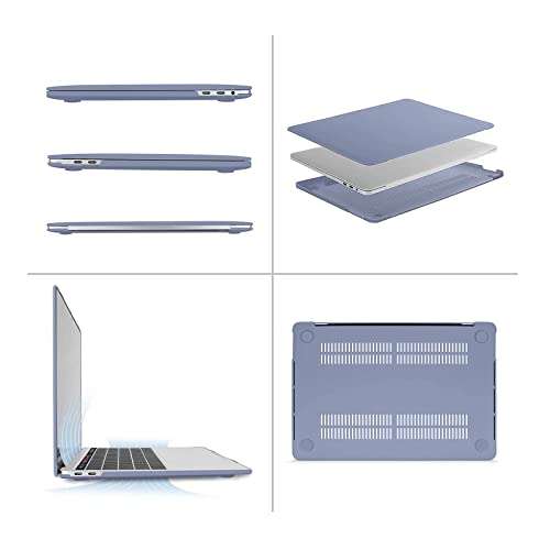 Image of MOSISO Compatible with MacBook Pro 13 inch Case M2 2025, 2024, 2023, 2022-2016 A2338 M1 A2251 A2289 A2159 A1989 A1708 A1706, Plastic Hard Shell&Keyboard Cover&Screen Film&Storage Bag, Lavender Gray