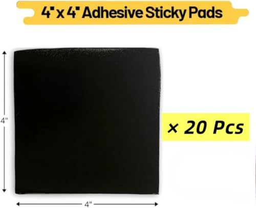 Image of Adhesive Sticky Pads for Road Reflectors, 4 inch x 4 inch Butyl Sticky Pads, 20 Pack, Stick Driveway Reflectors on Driveway, Apply on Asphalt, Pavement, Cement or Concrete, Reflector Sold Separately