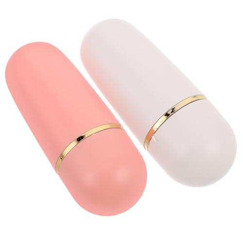 Didiseaon 2pcs Portable Oil Absorbing Roller with Volcanic Stone Face Oil Remover for Oily Skin Deep Cleansing and Pore Minimizing Tool Gentle All Skin Types White Pink