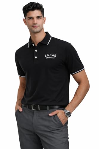 Image of ENDEAVOUR WEAR Men Men Short Sleeve Solid Cotton Rich Polo T Shirt | Collar Tshirts | Half Sleeves | Plain-Regular Fit