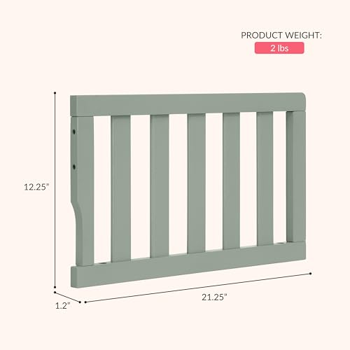 Image of Dream On Me Toddler Guard Rail for Convertible Crib, Solid Wood Bed Rail for Toddler Bed Conversion, Meadow Green