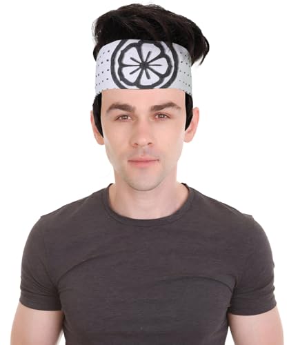 BC GOODS BY Men’s Short Black Wig with Headband –