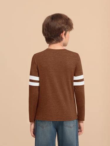 Image of Haloumoning Boys Long Sleeve Shirts Kids Crewneck T Shirts Casual Striped Tops Tees 5-14 Years