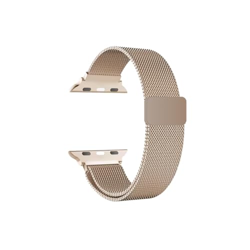 Pulseira milanesa original de aço inoxidável compatível com Apple Watch Series 9, Ultra 2/Ultra, SE/SE 2nd de 38 mm, 40 mm, 41 mm, 42 mm, 44 mm, 45 mm e 49 mm (Dourado, 38/40/41/42 MM)