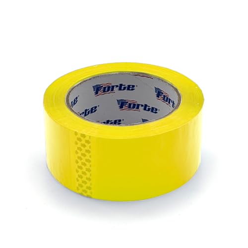 AVG Packaging Supplies Color Packing Tape (3” x 110 Yds. / Roll), 2Mil - Carton Sealing Tape, Boxing Tape, Acrylic Tape for Business & Shipping - 12 Rolls (Yellow)