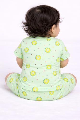 Image of Chandrika Baby Boys & Girls Regular Fit 100% Cotton Half Sleeve Jhabla & Shorts Set Pack of 3