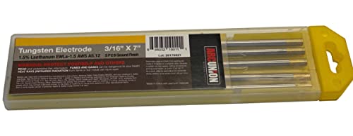 Arc Union Tig Welding Tungsten Electrode (3/16” X 7”) 5 Pack - 1.5% Lanthanated (Ewla-1.5 Aws A5.12) With Reliable Arc-Striking Rod In One Box For Ac And Dc Welding Applications - Gold #TOP5