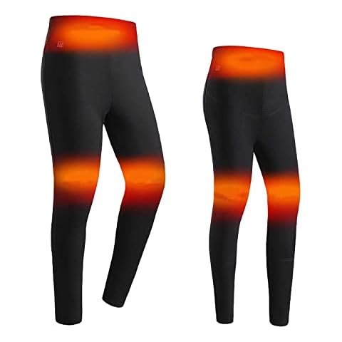 Women Heated Pants, USB Electric Heated Legging Trousers 3-Level Temperature Control Thermal Pants Washable Winter Warm Pants Insulated Thermal Elastic Trousers for Camping Hiking Cover
