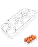 KAHZOR Porta Uova da Frigo | Contenitore in Plastica Trasparente e Impilabile con Protezione Freschezza | Organizzazione Ottimale del Frigorifero | Durevole e Igienico per Cucina e Campeggio