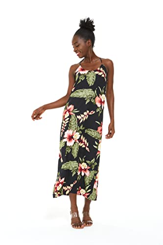 Image of Family Matching Hawaiian Clothes, Black Rafelsia | Lightweight 100% rayon • Family matching outfits • Beach vacations • Luaus • Cruises • Family photos
