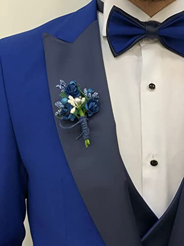 Slim Fit 3 Piece Suit for Men One Button Blazer Prom Tuxedos Black Lapel Formal Business Wedding Party Jacket Vest & Pants4