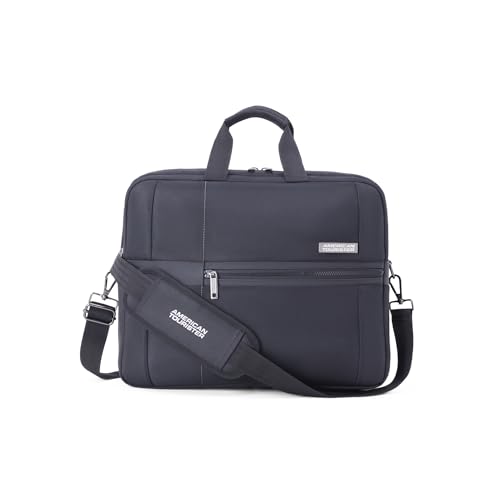 Image of American Tourister Luxe Biz | 16 Ltrs | 2 Compartments | Detachable & Adjustable Strap | Medium Briefcase | 1 Year International Warranty | Black