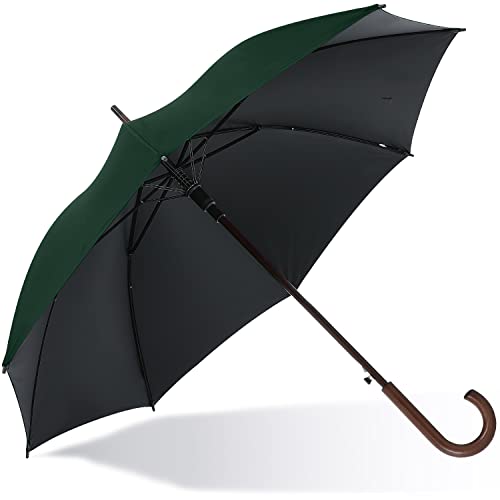 Abccanopy Auto Open Wooden Handle J Stick Umbrella,Windproof Large Umbrella For Rain 48 Inch Automatic Umbrella,Umbrall For Man Or Family Vented Windproof Waterproof Umbrella Upf 50+ Blocking Uv 99.98% #TOP1