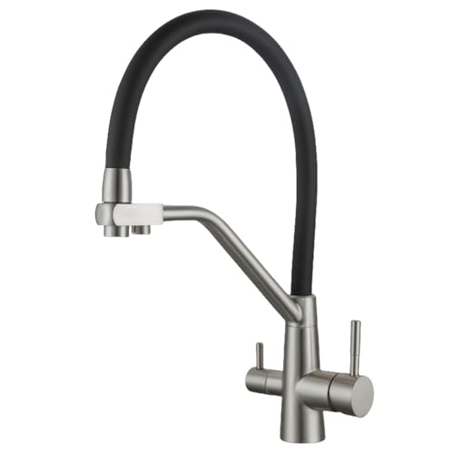 Robinet de cuisine filtrant mélangeur premium à finition brossée et double commande - 2