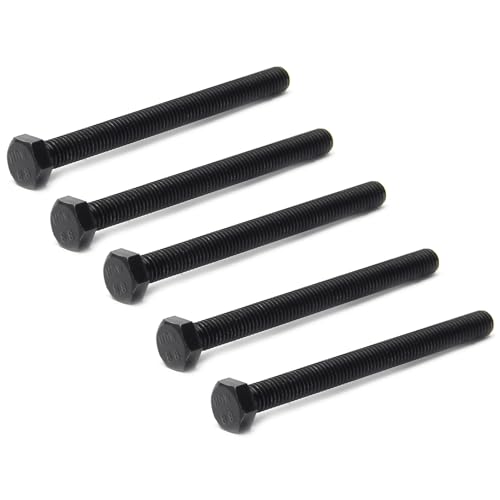 Image of 5Pcs Hex Bolts, M8-1.25x90mm Carbon Steel Hex Screw Bolts Metric Rustproof Fully Threaded Hex Drive Cap Bolts Screw Fastener Hardware Black