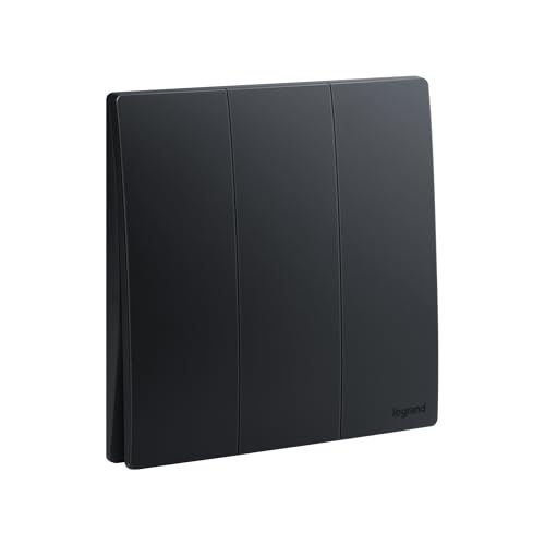 Legrand 16A 3G 1WAY SWITCH MALLIA SENSES MATT BLACK 281004MB -