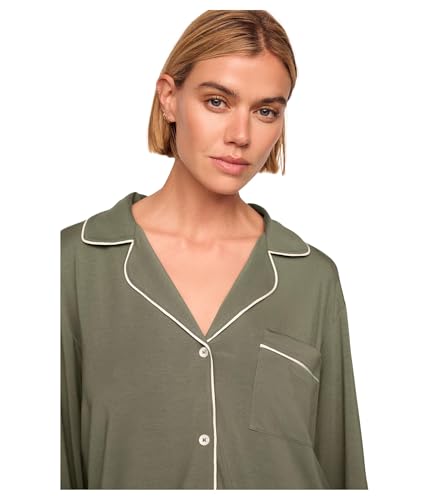 Image of Eberjey Gisele Classic Women's Pajama Set | Long Sleeve Shirt + Long Pants