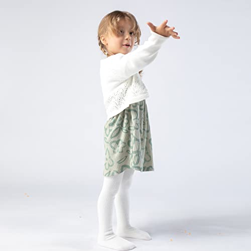 Image of Girls Tights Toddler Cable Knit Cotton Footed Seamless Dance Ballet Baby Girls' Leggings 3 /4 Pack