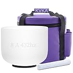 KVKA 20cm Klangschalen, 432Hz A note 8 inch Weiß Chakra Klangschale für Yoga Meditation Sound Healing Entspannung Stressabbau mit Tragetasche