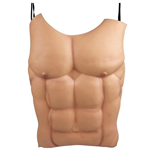 Uteruik Falso Masculino Pecho musculoso Piel Tamaño de Vida Funny Cuerpo Partes para Halloween Masquerade Fiesta Disfraz Vestido Interior al Aire Libre Prop y Cosplay decoración, 1 Pieza (r-#12)