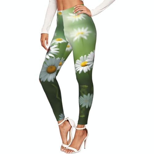 Leggings para mujer con estampado de mariquita y margarita pantalones de gimnasio