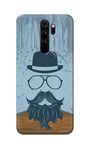 Image of PRINTFIDAA Mustache Beard and Hairstyle Hipster in Glasses Printed Designer Hard Case for Redmi Note 8 Pro Back Cover -(e) RPM1002