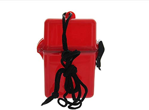 Readi USA Red Waterproof (Spills Splashes) Dry Box Case- Beach, Boat & Pool - Money, Id, Key's Cigarettes N More - Travel Camping Hiking Geocache First Aid Organization & Security