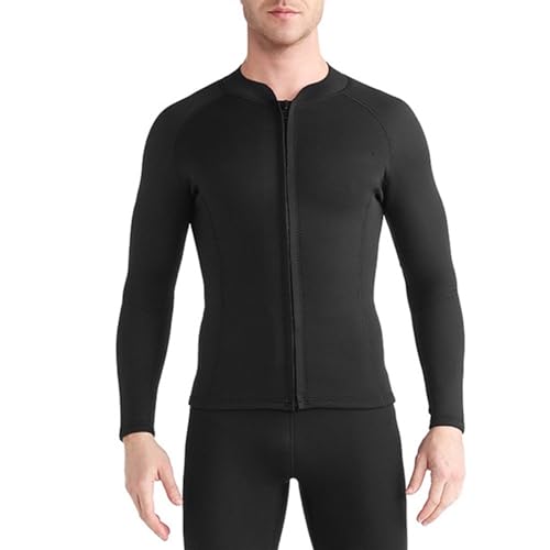 Chaqueta de neopreno para buceo de manga larga 1.5MM para agua fría, natación, deportes acuáticos, color negro miniatura 1