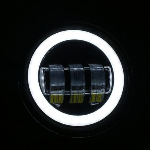 Feux antibrouillard moto 4.5" LED look chrome optique durable pour FLSTC