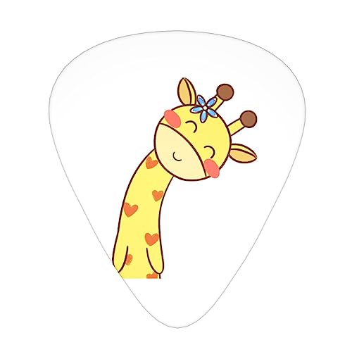 Lot de 12 médiators tendance et durables en forme de girafe pour ukulélé, guitare électrique, basse - Les Beatles, Paul McCartney, John Lennon, RIngo Starr, George Harrison Lot de 12 médiators tendance et durables en forme de girafe pour ukulélé, guitare électrique, basse