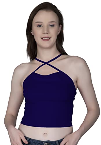 Image of A1698 Women's Basic Solid Crop Top for Women Stylish Western