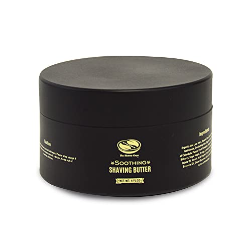 4 fl. Oz Natural Shaving Butter, Non-foaming Shaving cream. Made with Moisturizing Shea Butter and Soothing Aloe Juice, Excellent Shaving Cream for Men