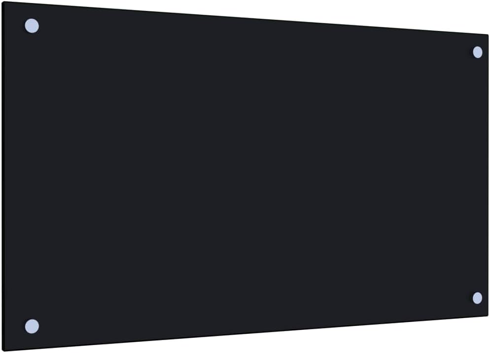 AUVYI Kitchen Back Wall Made of Tempered Glass 70 x 40 cm Black Splash