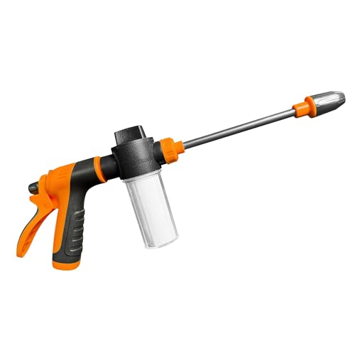 High Pressure Soap Sprayer for Garden Hose, Foam Gun Car Wash Sprayer with 3.5oz/100cc Plastic Soap Dispenser Bottle, Adjustable Nozzle for Gardening, Solar Panel Cleaning, Pet Showering